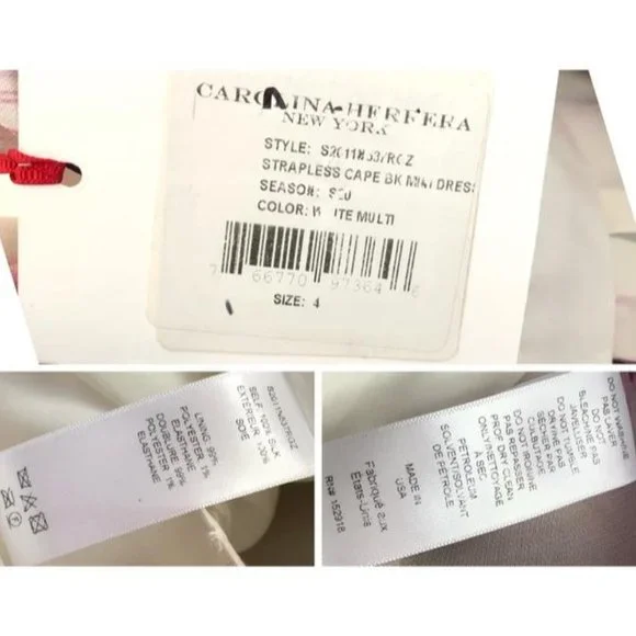 CAROLINA HERRERA Off The Shoulder Cape Effect Floral Print Silk Organza Dress